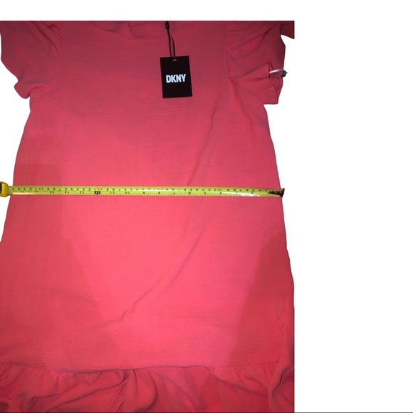 DKNY orange flutter sleeve flounce hem knee loose fit feminine dress Size‎ 4 new - Picture 14 of 16